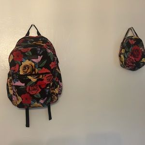 Vera Bradley floral Backpack with lunch bag
